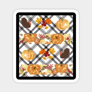 Happy Thanksgiving (Plaid Pumpkin) Magnet