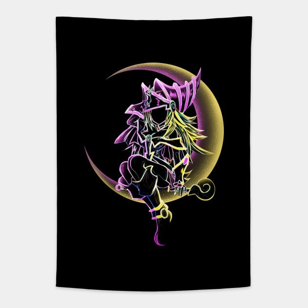 Girl magician in the moon Tapestry by Sandee15