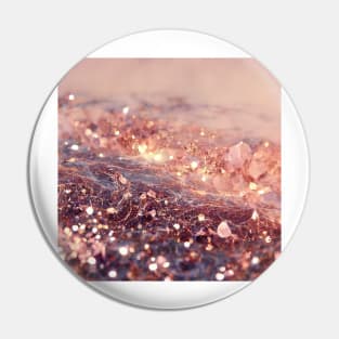 Intense sparkling rose gold marble II Pin