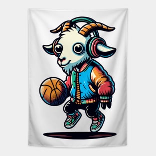 fun goat basketball Tapestry