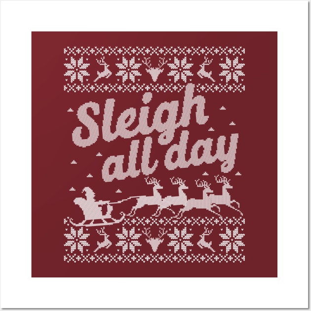  Ugly Christmas Sweater Santa Sleigh All Day Sweatshirt