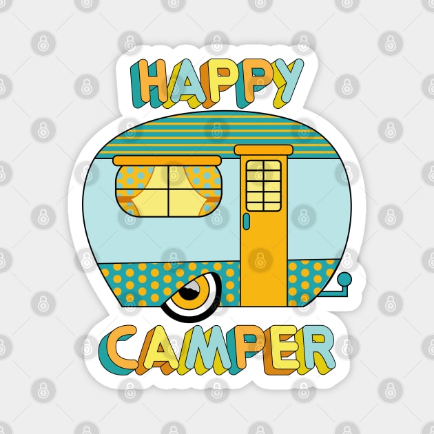 Happy Camper - Camping Magnet by Designoholic