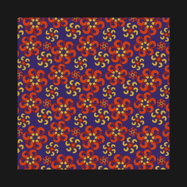 Purple & Orange Floral Pattern by FloralPatterns