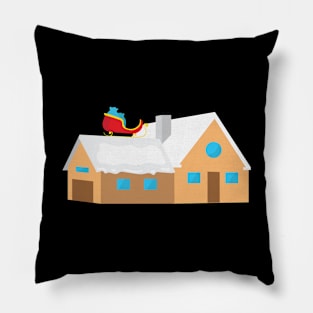 Santas sleigh on roof Pillow