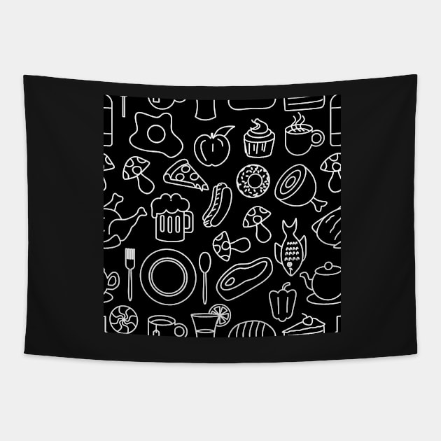 Great black and white food | for foody people Tapestry by TheAlmighty1