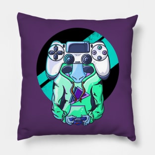 Gamer head White Pillow