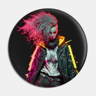 Cyberpunk Girl Pin