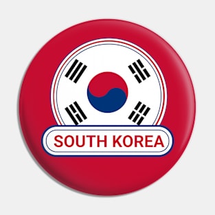 South Korea Country Badge - South Korea Flag Pin