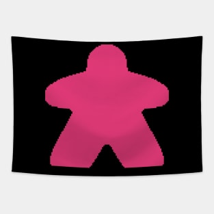 Pink Pixelated Meeple Tapestry