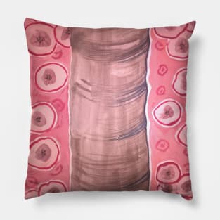 Abstract trunk with Japanese cherry flowers. Original painting. Pillow