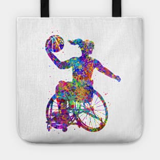 Wheelchair basketball girl Tote