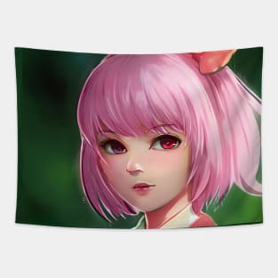 manga girl pink hair Tapestry