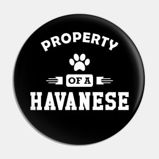 Havanese Dog - Property of a havanese Pin