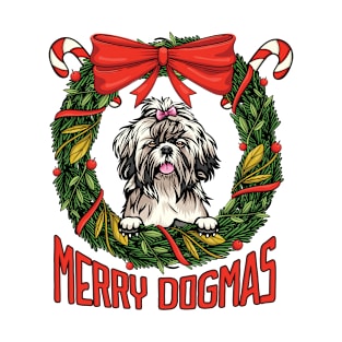 Merry Dogmas Christmas Shih Tzu Dog Owner T-Shirt