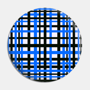 Interlocking Stripes Black White Blue Pin