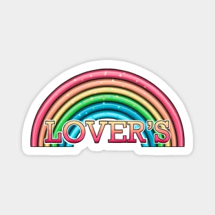 Rainbow lover's (pink and yellow text) Magnet