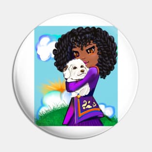 Girl with Afro hair cuddles puppy dog ii, Cavapoo puppy dog, cute Cavoodle, Cavapoo, Cavalier King Charles Spaniel Pin