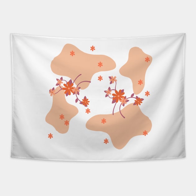 Random shapes and flowers Tapestry by PedaDesign