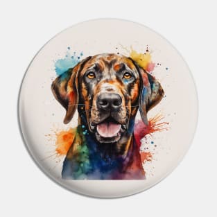 Plott Hound Bright Watercolor Painting Pin