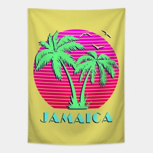 Jamaica Palm Trees Sunset Tapestry