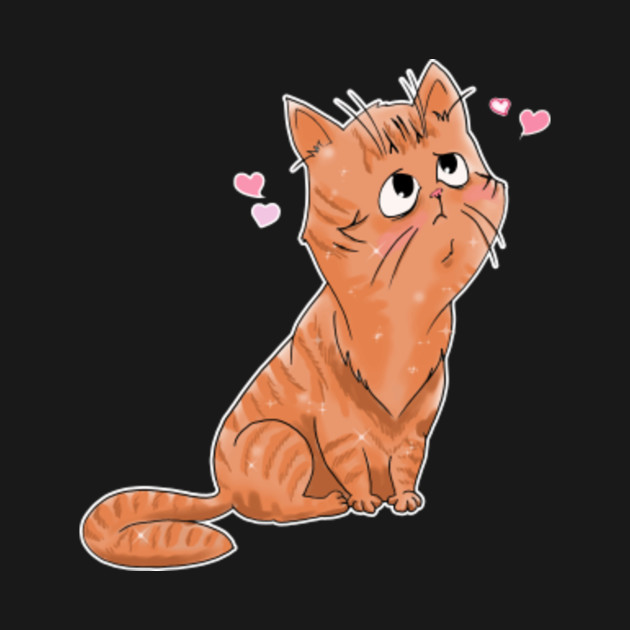 Disover Orange Tabby Cat Pink Hearts - Orange Tabby Cat - T-Shirt