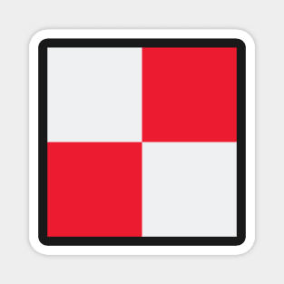 Co. Tyrone White and Red Checkered Fan Flag Magnet