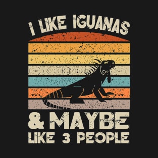 I Like Iguanas Retro Clothes and  Iguanas Birthday Present T-Shirt