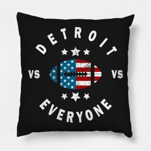 Detroit vs everyone distressed american flag Pillow