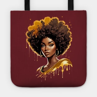 Black Woman retro vintage Afro design Tote