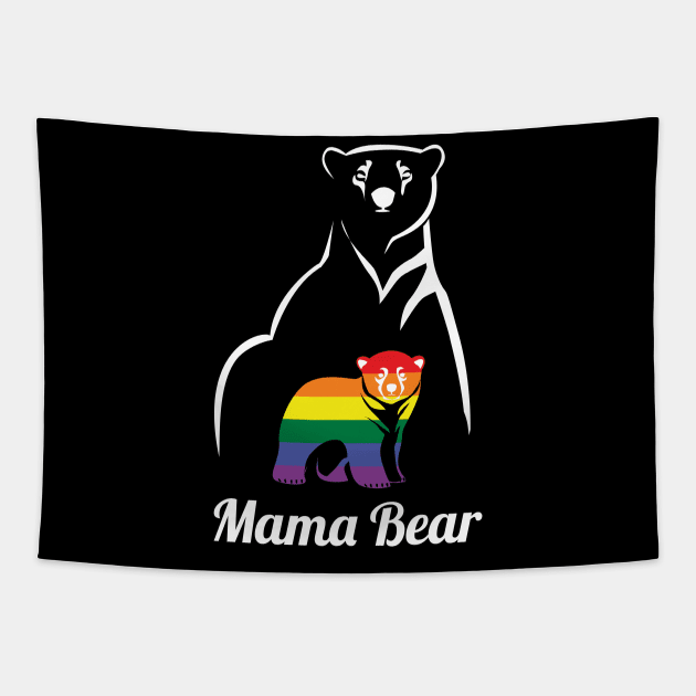 LGBT Mama Bear Gay Pride Equal Rights Rainbow Tapestry by Dr_Squirrel