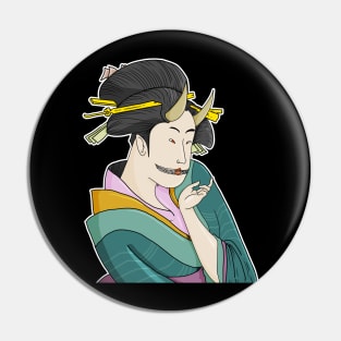 Oni Geisha Japanese Ukyio-e Demon Lady Pin