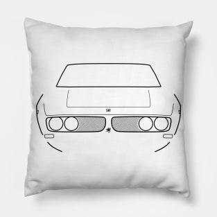 Iso Grifo classic grand tourer car black outline graphic Pillow