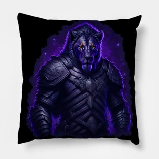"Warrior of the Night: A Magical Warrior Embracing Splendor" Pillow