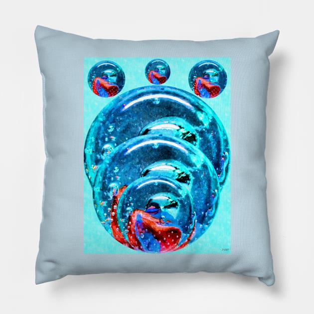 Crystal Balls Blue Pillow by danieljanda