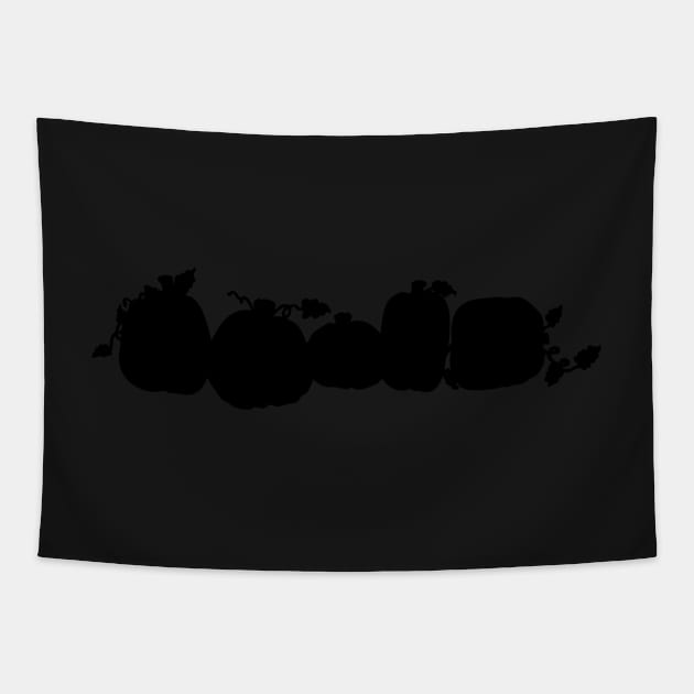 Row of Pumpkins Black Silhouette | Cherie's Art(c)2021 Tapestry by CheriesArt