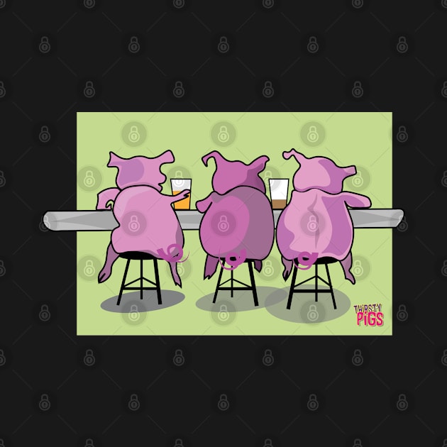 Thirsty Pigs by ByersArtLab