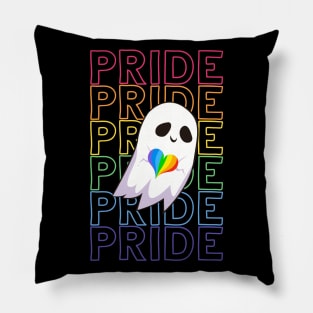 Happy Ghost Heart Pride Pillow