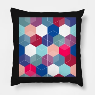 Hexies in Blue Pillow