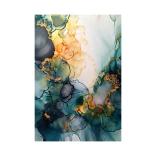 Aquatic Anemones - Abstract Alcohol Ink Art T-Shirt