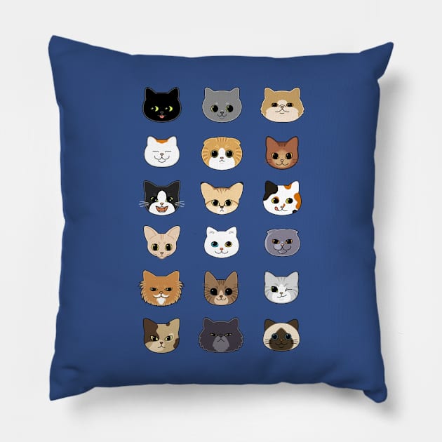 Happy Cats Pillow by Studio Marimo