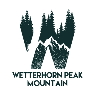 Wetterhorn Peak Mountain Back Print Design T-Shirt