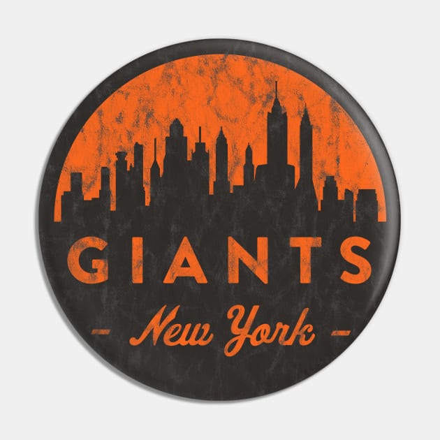 Vintage NY Giants Baseball Retro Logo - Distressed Version Pin