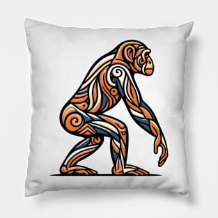 Pop art monkey illustration. cubism illustration of monkey Pillow