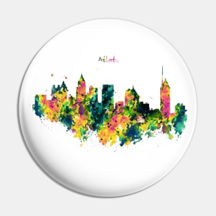 Atlanta Watercolor Skyline Pin