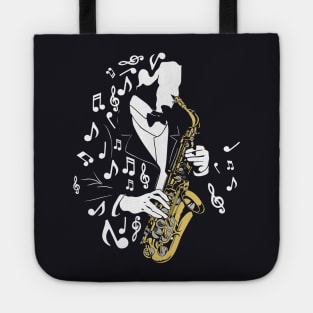 Jazz musician with saxophone Tote