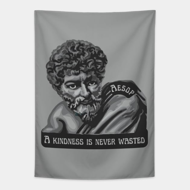 Aesop Portrait and Quote Tapestry by Slightly Unhinged