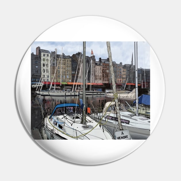 Honfleur France harbor Pin by GunnerStudios