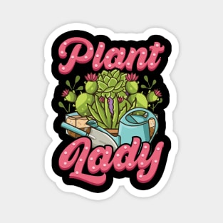 Funny Crazy Plant Lady Planting & Gardening Pun Magnet