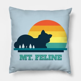 Mount Feline, Nature Trekking Feline Lover Pillow