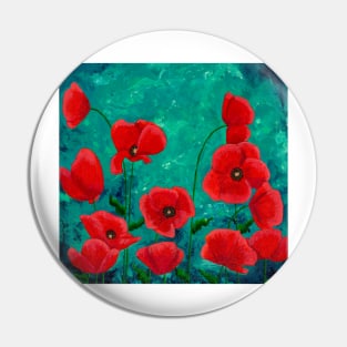 Red Poppies Pin